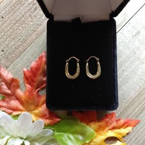 10K Gold loop earrings.
